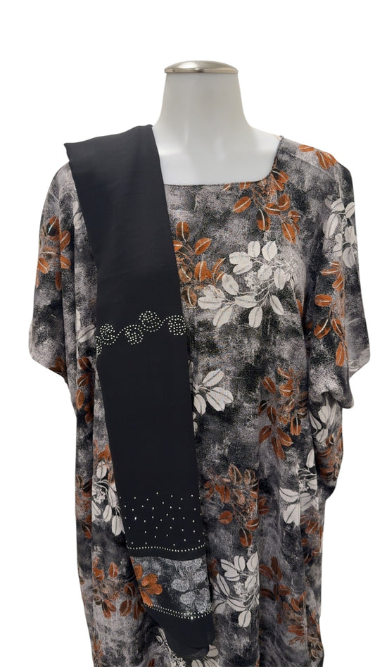 2pc Somali Baati Set with Chiffon Garbasar